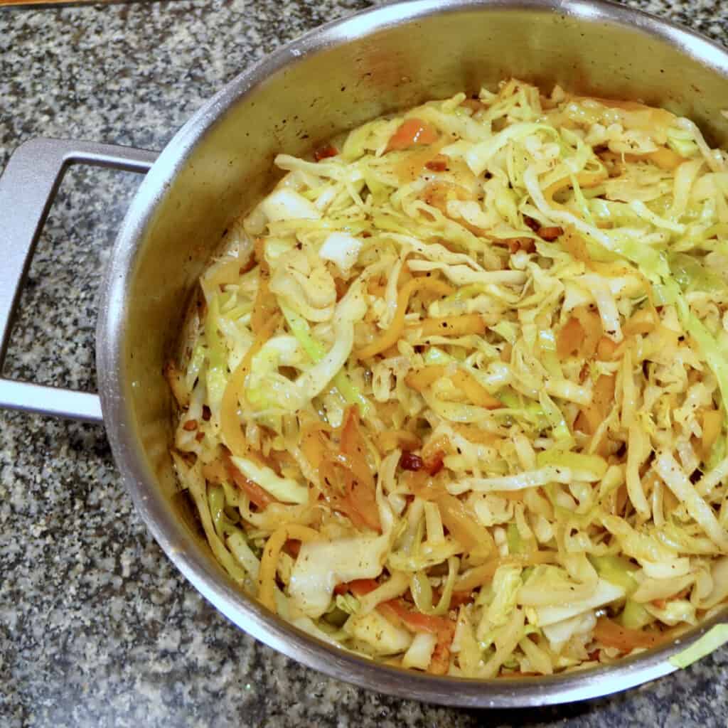Apple and Onion Braised Cabbage with Bacon LindySez