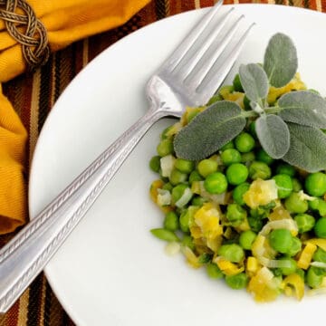 Fresh as spring peas with braised fresh leeks.
