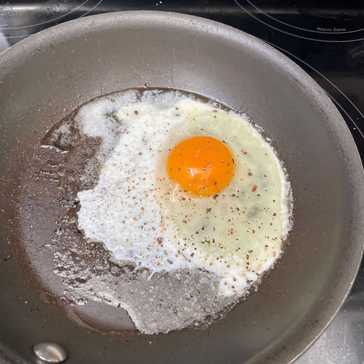 A perfectly cooked fried egg.