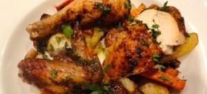 Lindy's Simple Roasted Chicken with Quick Roasted Root Vegetables