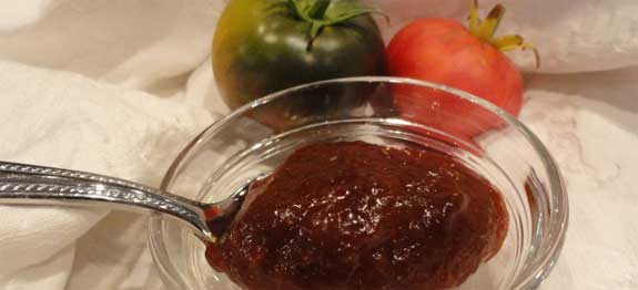 A spoonful of Lindy's sweet heirloom tomato jam.