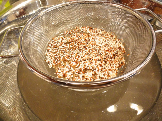 LindySez's method of rinsing quinoa