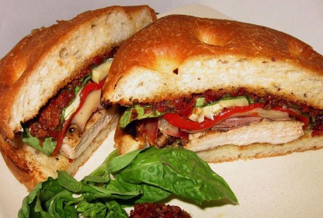 Grilled Chicken Sandwich with Sun-Dried tomato tapenade
