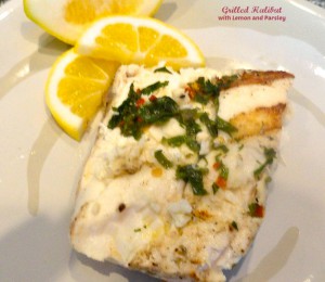 Grilled Halibut with Lemon and Parsley