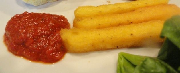 polenta fries with roasted red pepper ketchup header