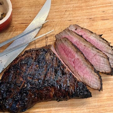 Pefect med rare cut of tri tip.