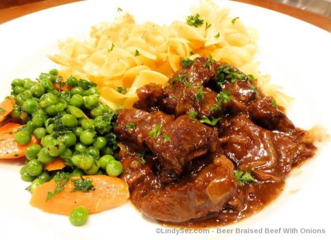 Beer Braised Beef With Onions