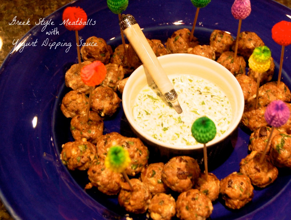 Greek Style Meatballs with Yogurt Dipping Sauce