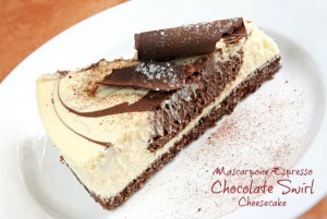 Mascarpone Espresso Chocolate Swirl Cheesecake
