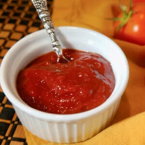 Savory Tomato Jam ready to spread.
