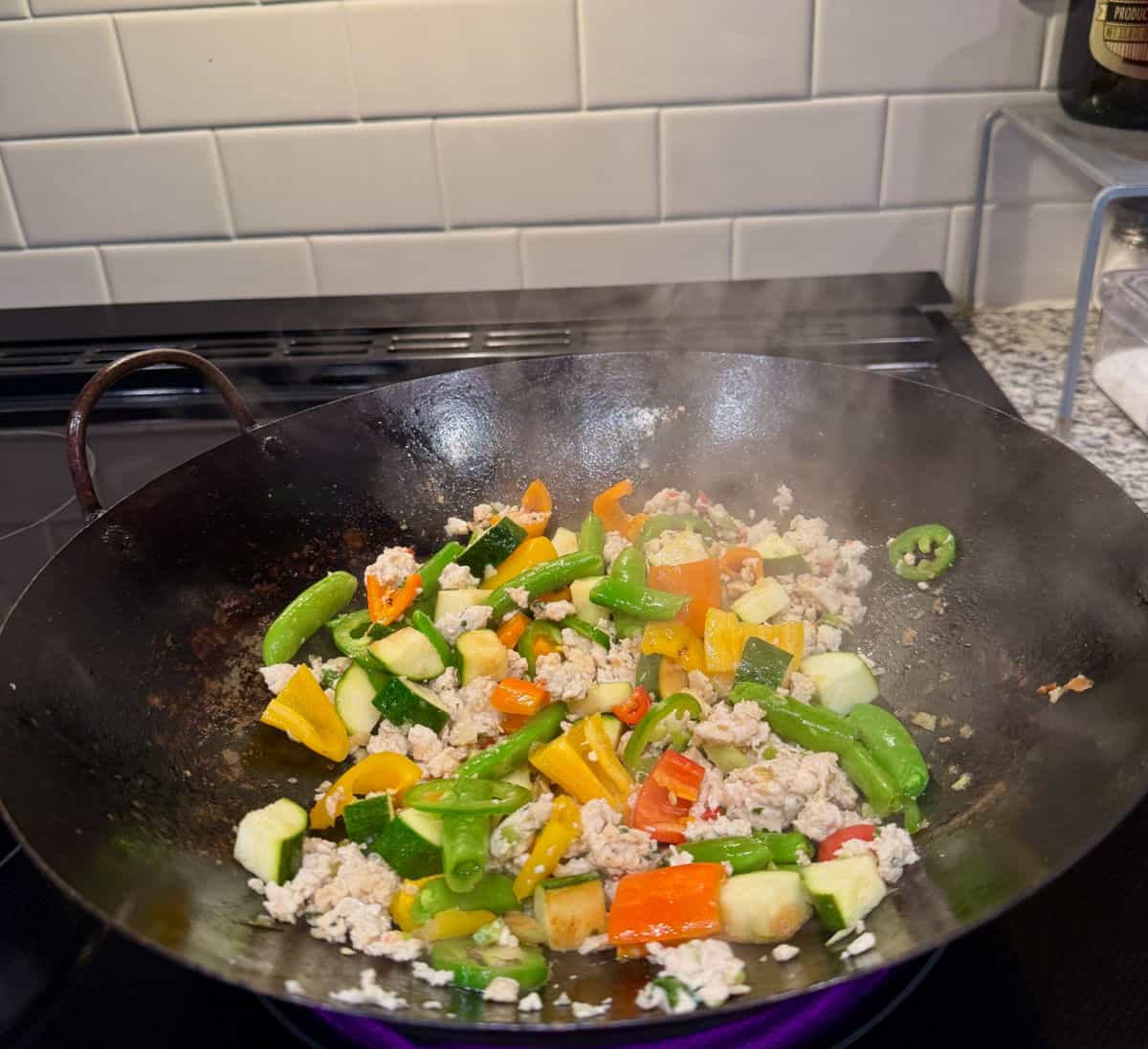 A wok from 1975 arill stir-frying strong.