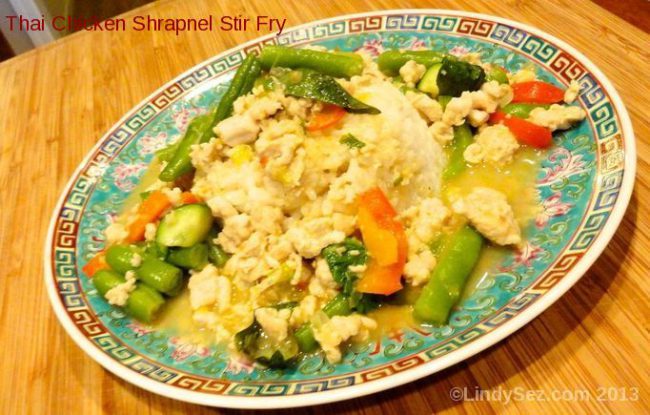 Thai Chicken Shrapnel Stir Fry BB