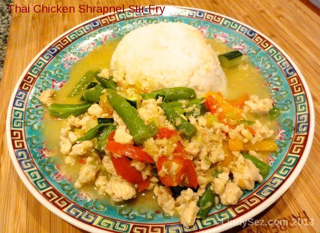 Thai Chicken Shrapnel Stir Fry LB