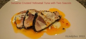 Sesame Crusted Yellowtail Tuna with Two Sauces