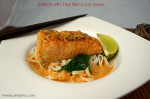 Salmon with Thai Red Curry Sauce
