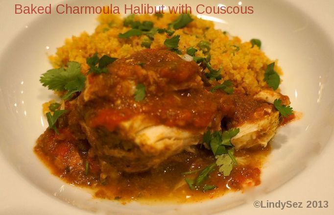 Baked Chermoula Halibut with Couscous