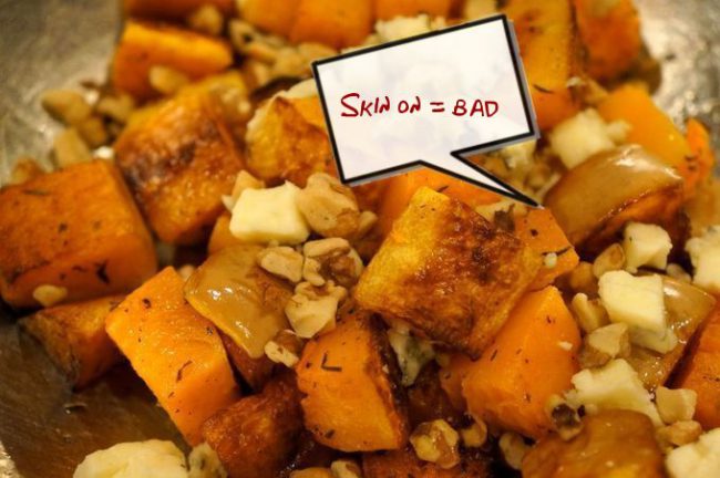 Roasted Butternut Squash with Blue Cheese and Walnuts