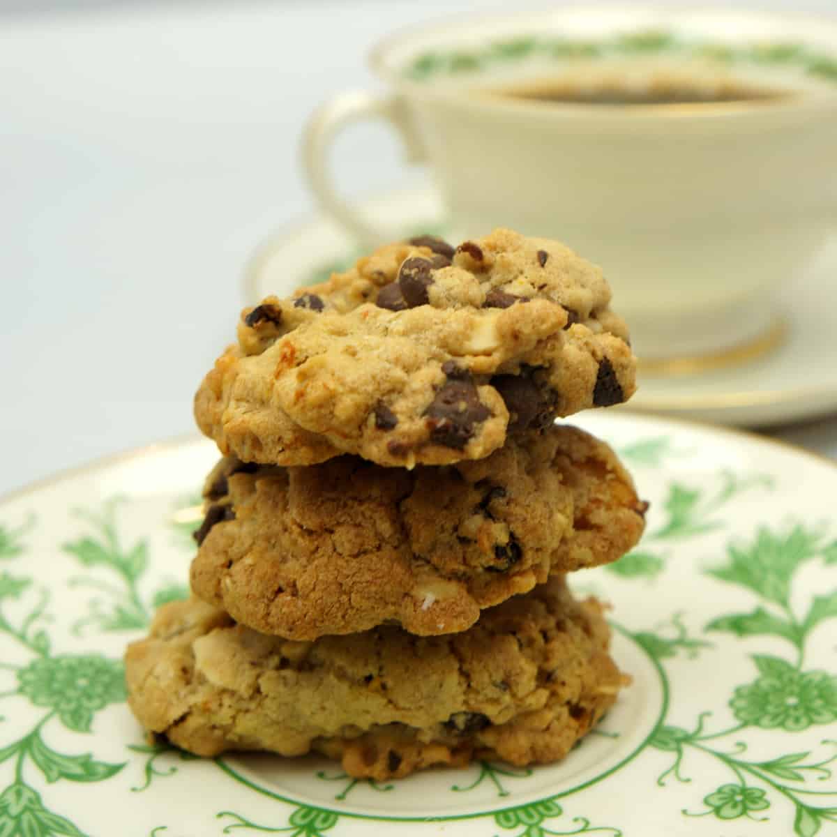 A batch of double delights cookies with a cuppa.