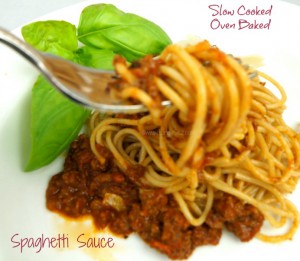 slow cooked oven baked spaghetti sauce