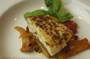 Halibut with Herbs and Fennel Tomato Sauce