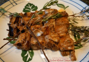 Savory Rosemary Grilled Halibut Skewers