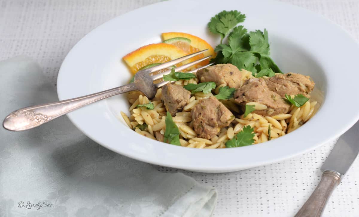 Easy Tequila Sunrise Pork. 