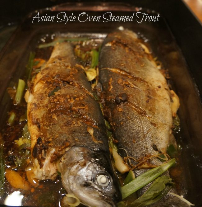 Asian Style Oven Steamed Trout