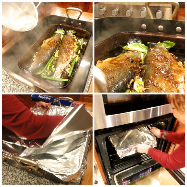 Asian Style Oven Steamed Trout