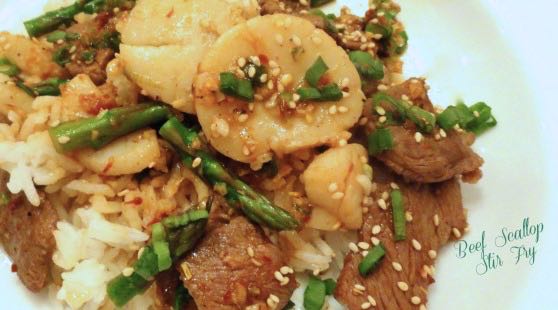 Beef Scallop Stir Fry