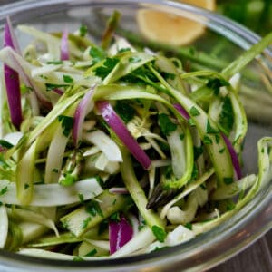 Fresh and lovely raw Asparagus and Fennel Salad.