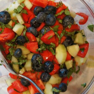 Tomato-Cucumber-Blueberry Salad