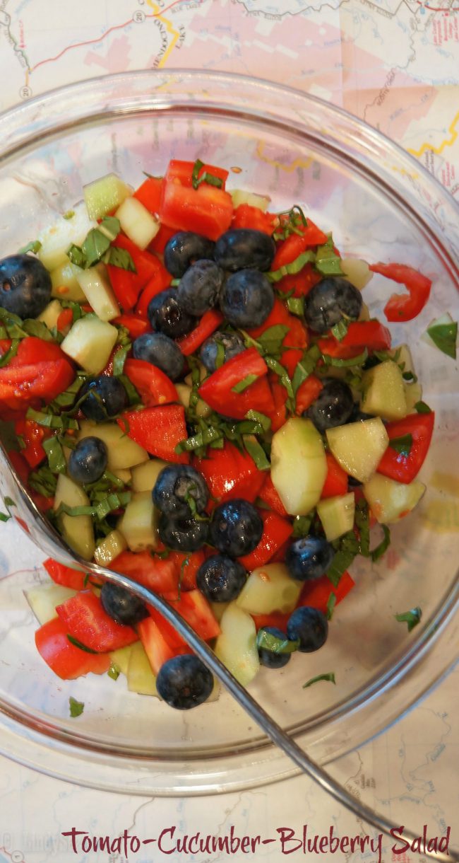 Tomato-Cucumber-Blueberry Salad