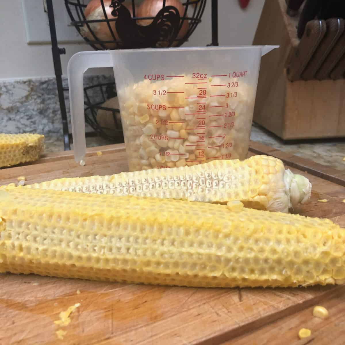 Corn cob with all the corn cut off.