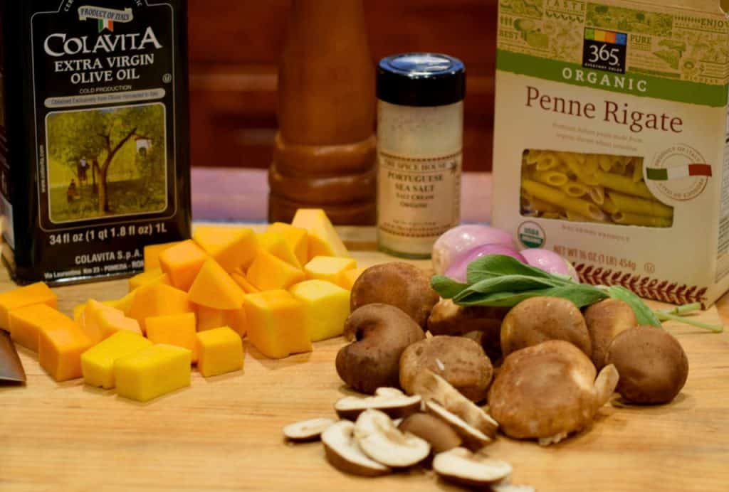 Ingredients image for Penne with Roasted Butternut Squash and Shiitake