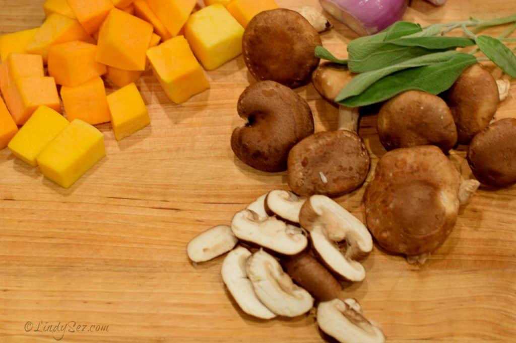 image of butternut squash and shiitake mushrooms
