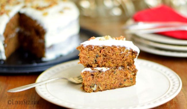 super moist carrot cake with creamy frosting