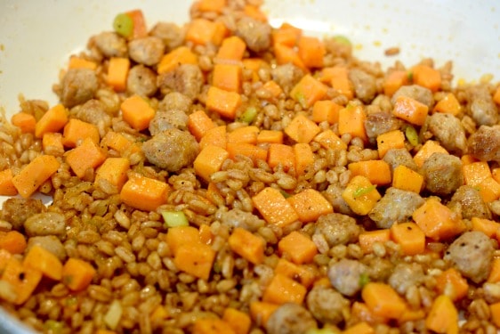 Farro Sweet Potato Breakfast Hash close up