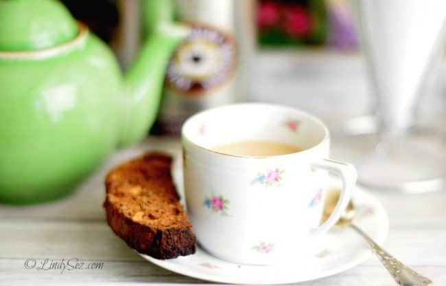 carrot zucchini biscotti with a cup