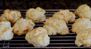 A rack with Tender Simple Homemade Buttermilk Biscuits