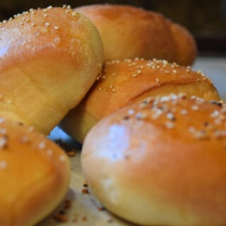 Tasty buns with seeds ready for a burger.