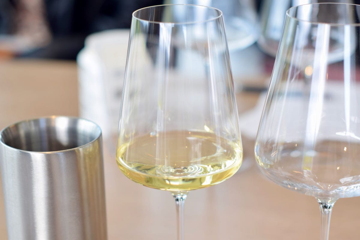 White wine in a crystal glass.