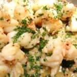 Butterflied shrimp scampi.